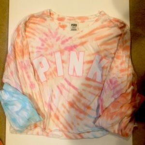 Pink crop long sleeve tee